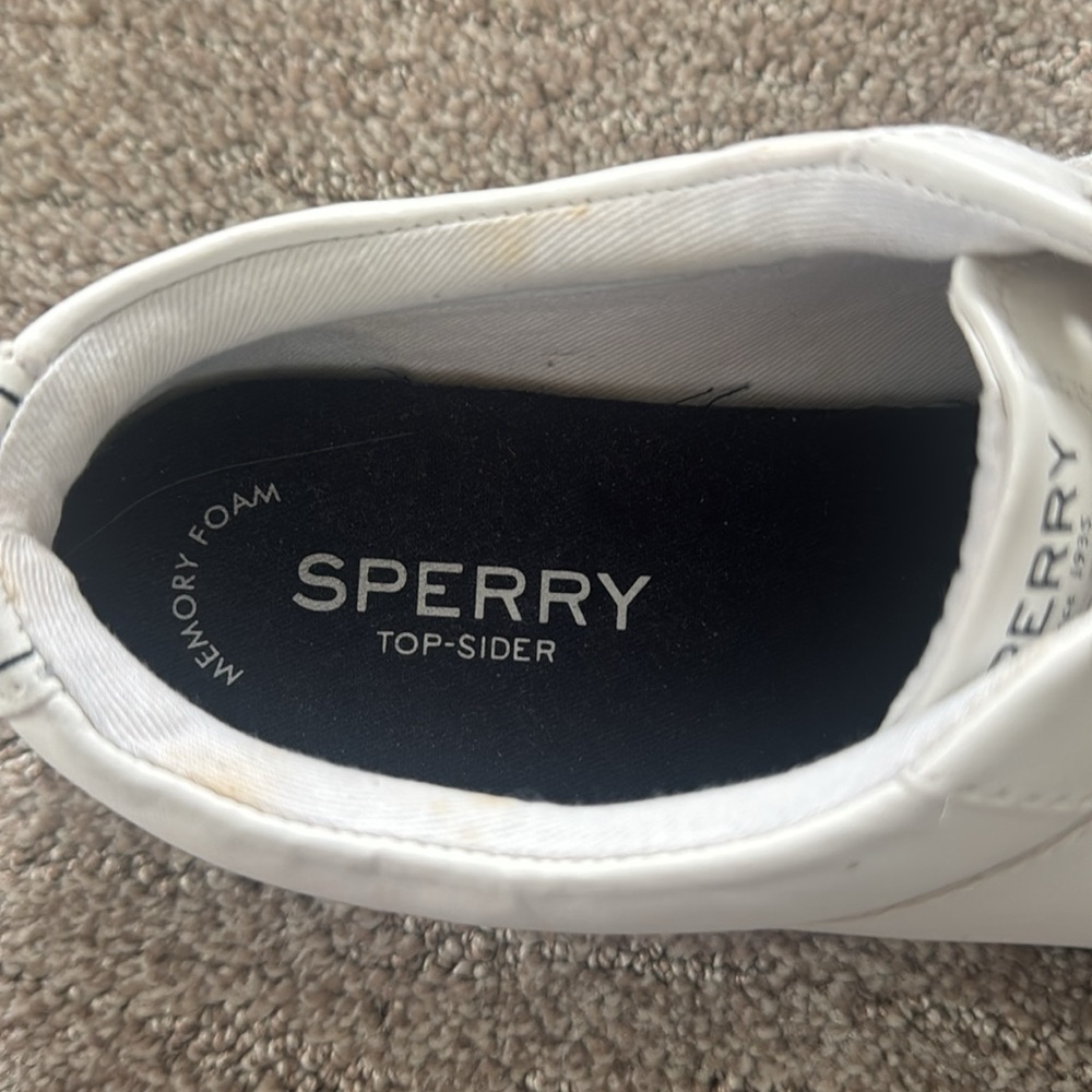 Sperry Women's White Leather Top-sider Sneakers - Picture 9 of 9